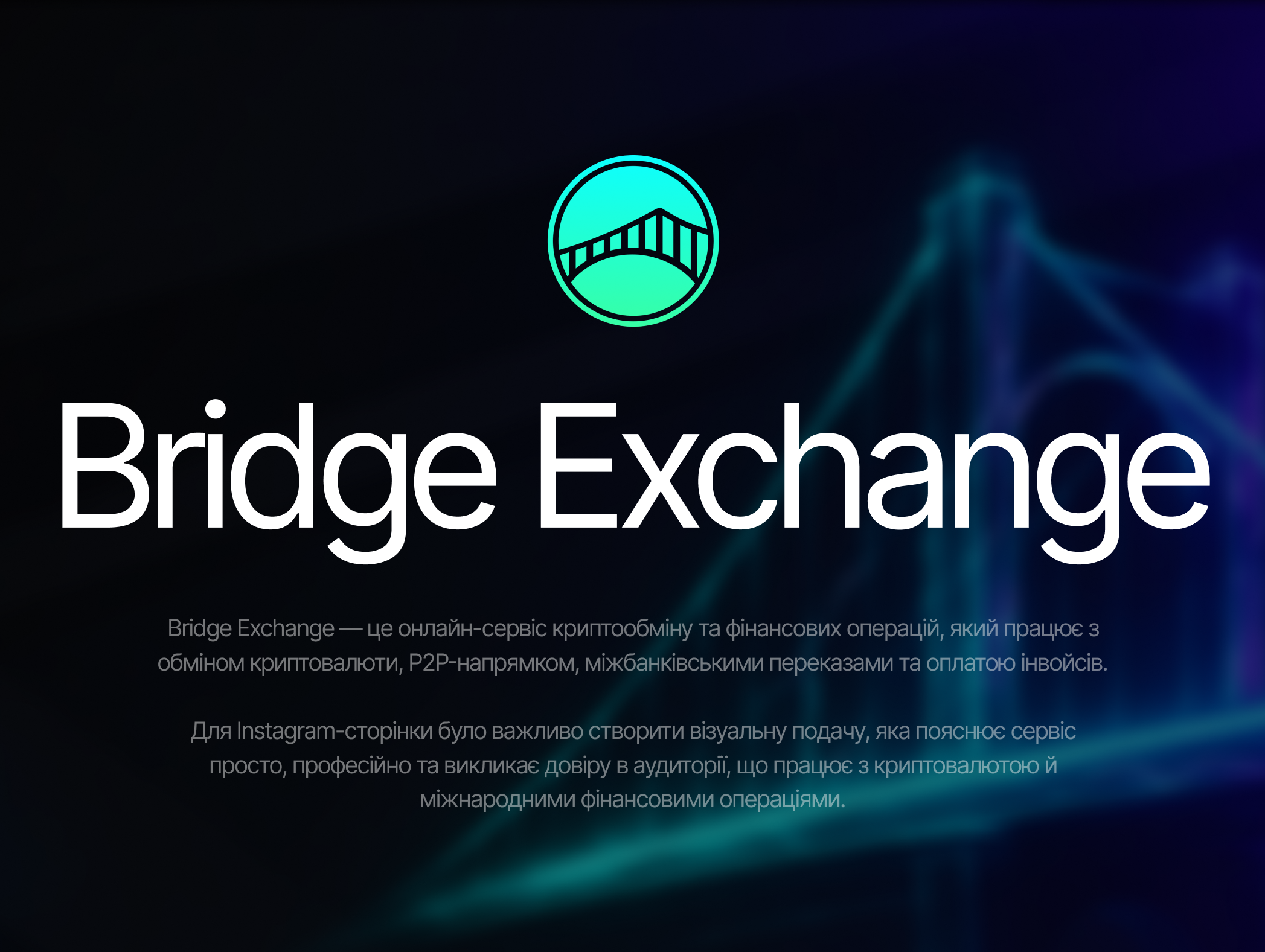 INSTAGRAM VISUAL DESIGN FOR BRIDGE EXCHANGE